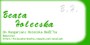 beata holecska business card